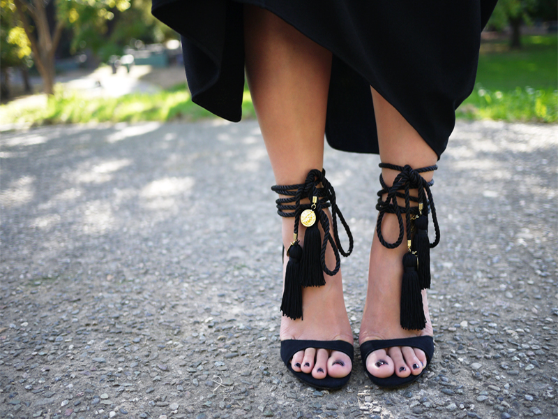 Under cute black sandals