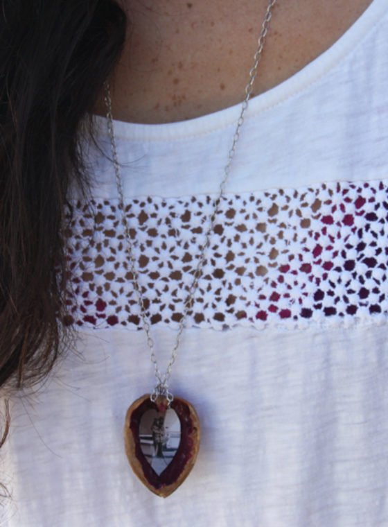 DIY Walnut Heart Necklace