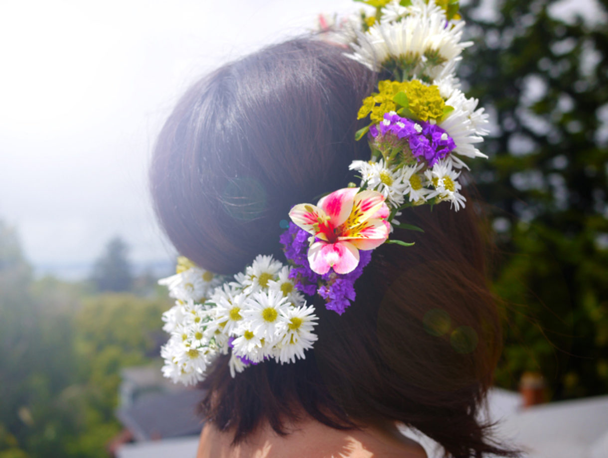fresh flower headdress