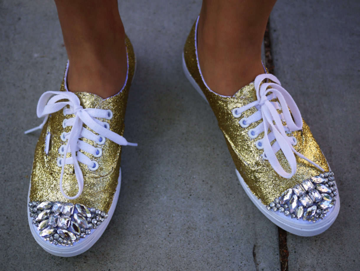 sparkling vans shoes