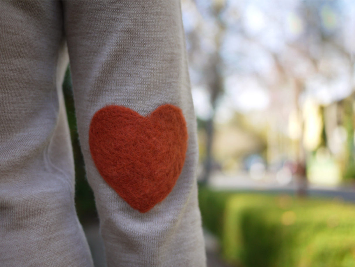 DIY: Heart Elbow Patch Sweater — the little onion
