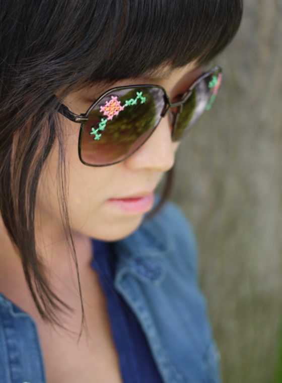 DIY Embroidered Sunglasses