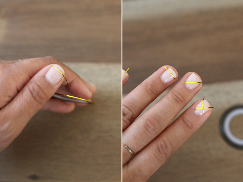 DIY Gold Striped Nails - Honestly WTF