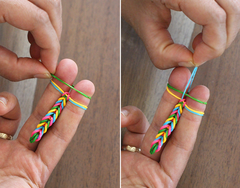 Easy Rubber Band Bracelet (Single Chain With 2 Fingers / no loom) - YouTube
