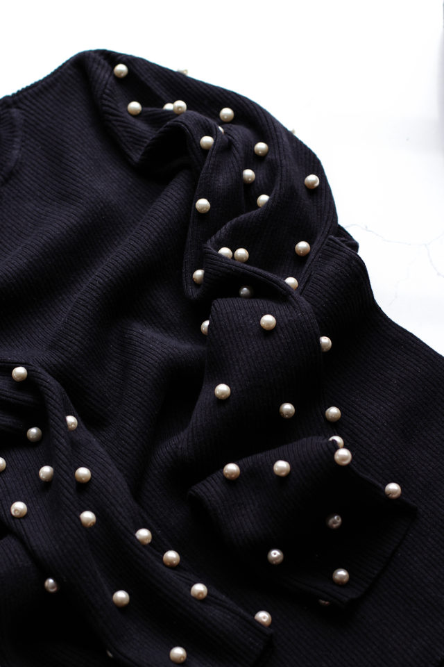 Sweater Knit Cover-Up with Pearl Ornament