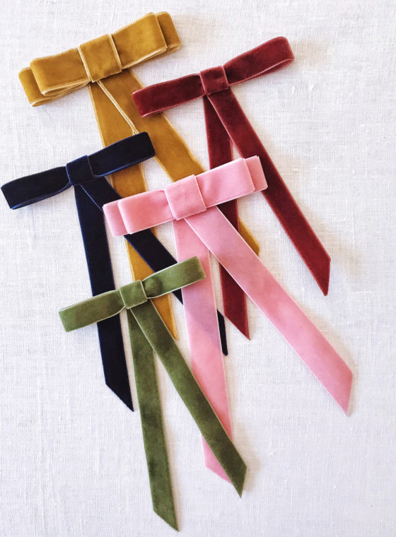 DIY Velvet Ribbon Bow Barrette