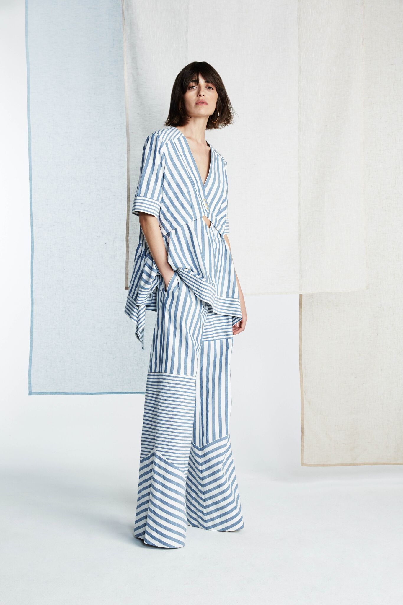 striped palazzo trousers uterqüe zara bodysuit denim jacket spring outfit  201810 – BeSugarandSpice – Fashion Blog