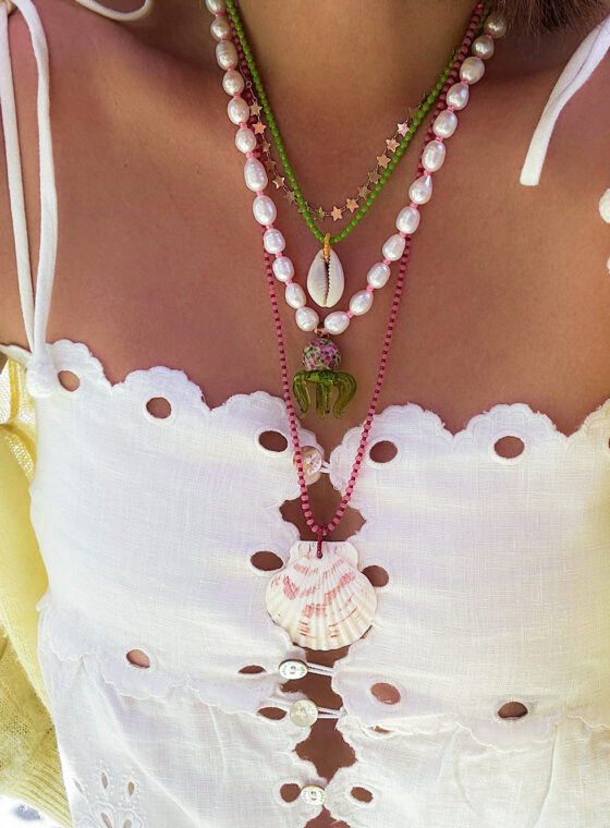 DIY Beaded Shell Necklace